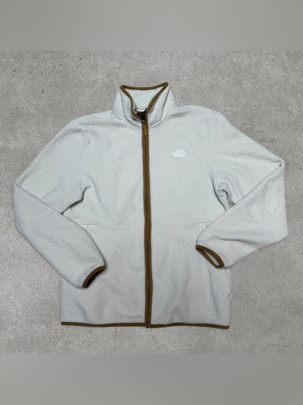 The North Face Dunraven Men's White and Khaki Sherpa Fleece